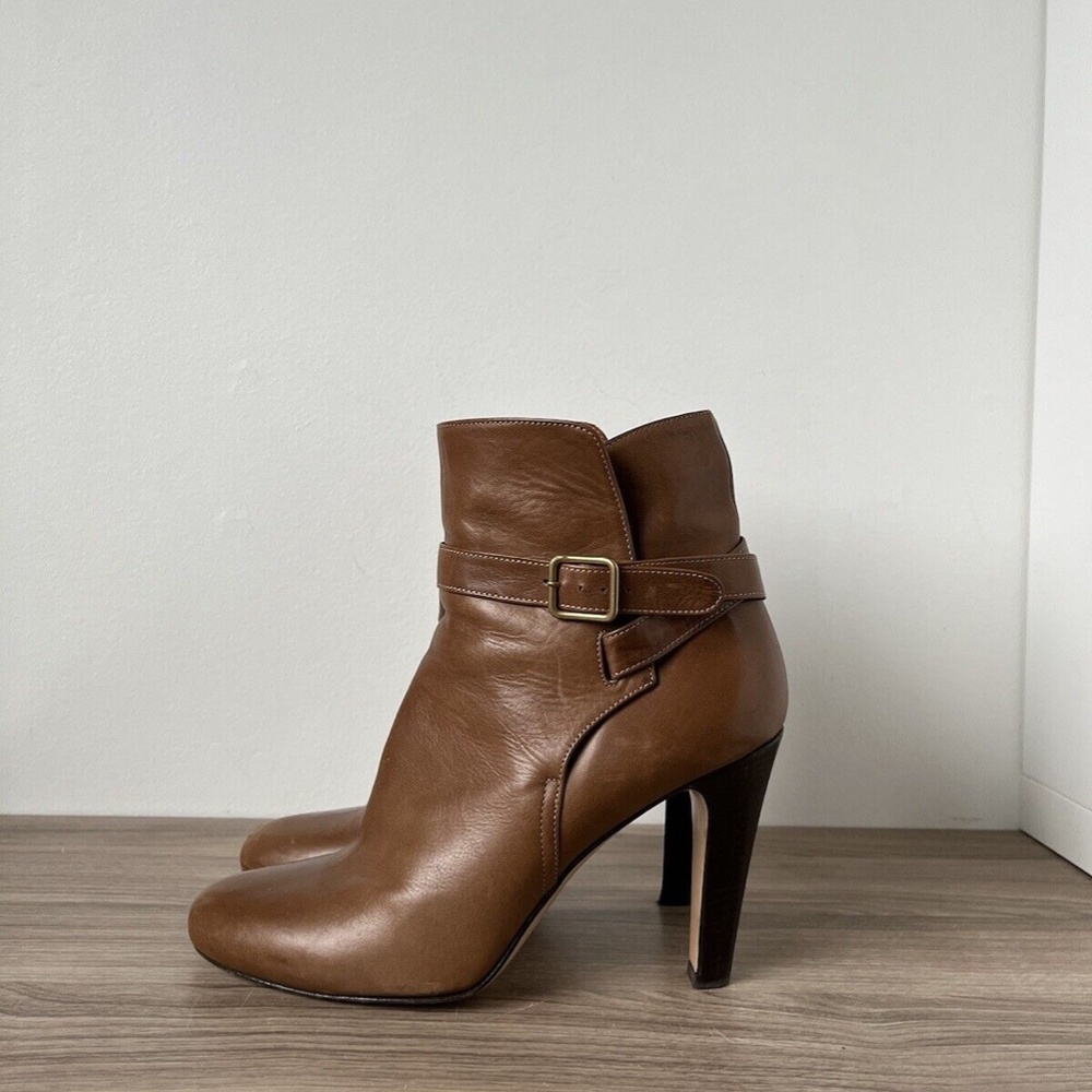Michel Vivien Heels Booties Tan / Brown Leather Sz 8 US❤️